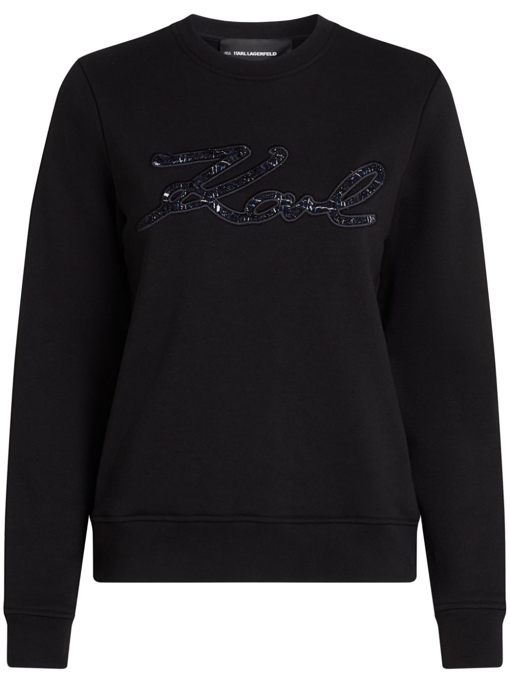 Shop Karl Lagerfeld Logo-embellished Sweatshirt In Black