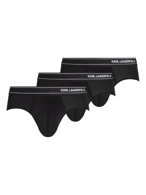 Lot de trois slips à bande logo - Karl Lagerfeld - Modalova