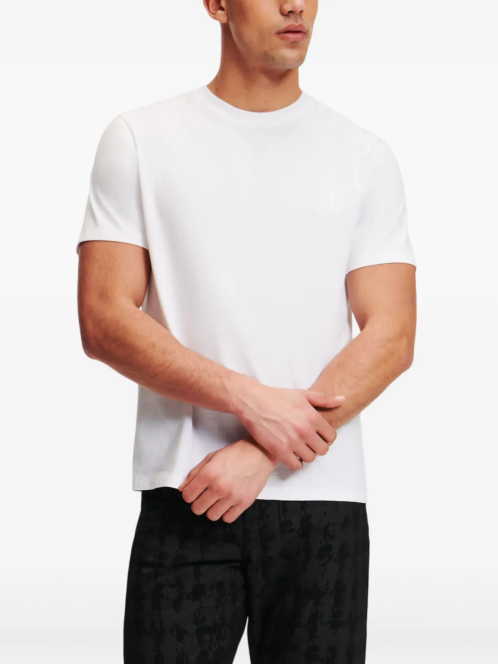 Karl Lagerfeld Kameo T-shirt met geborduurd logo Wit