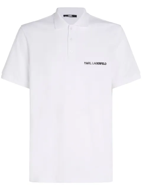 Karl Lagerfeld logo-print organic-cotton polo shirt