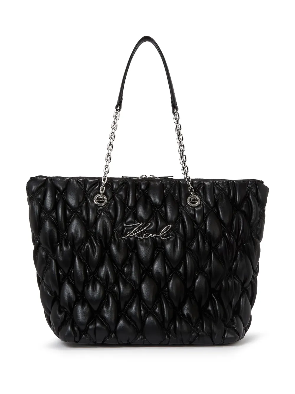 Karl Lagerfeld Signature Kuilt Tote Bag In 999