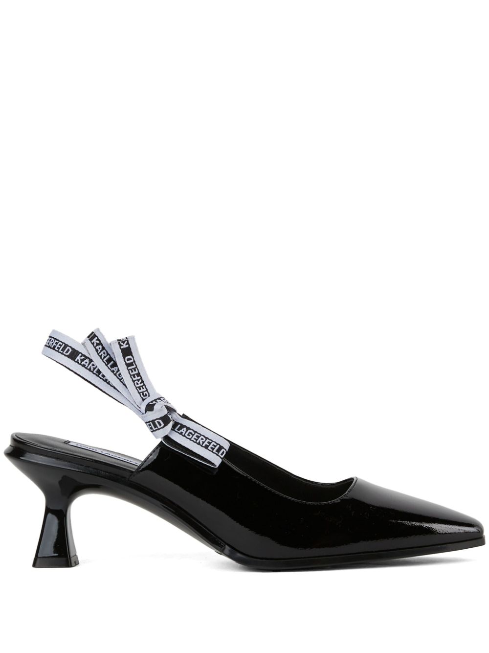 Karl Lagerfeld 75 mm Panache Ribbon slingback pumps Zwart