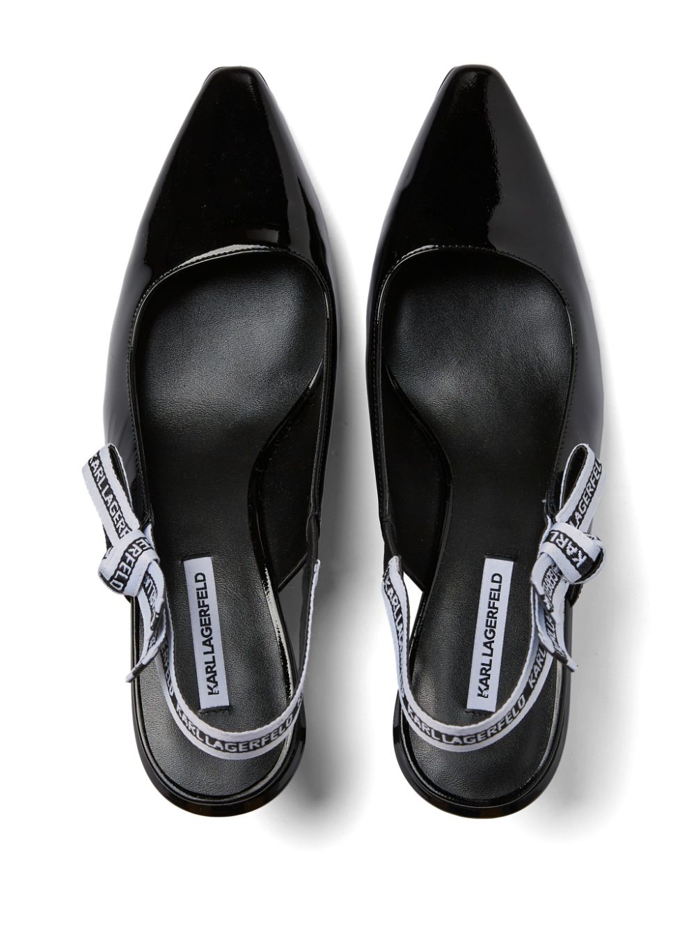 Karl Lagerfeld 75 mm Panache Ribbon slingback pumps Zwart