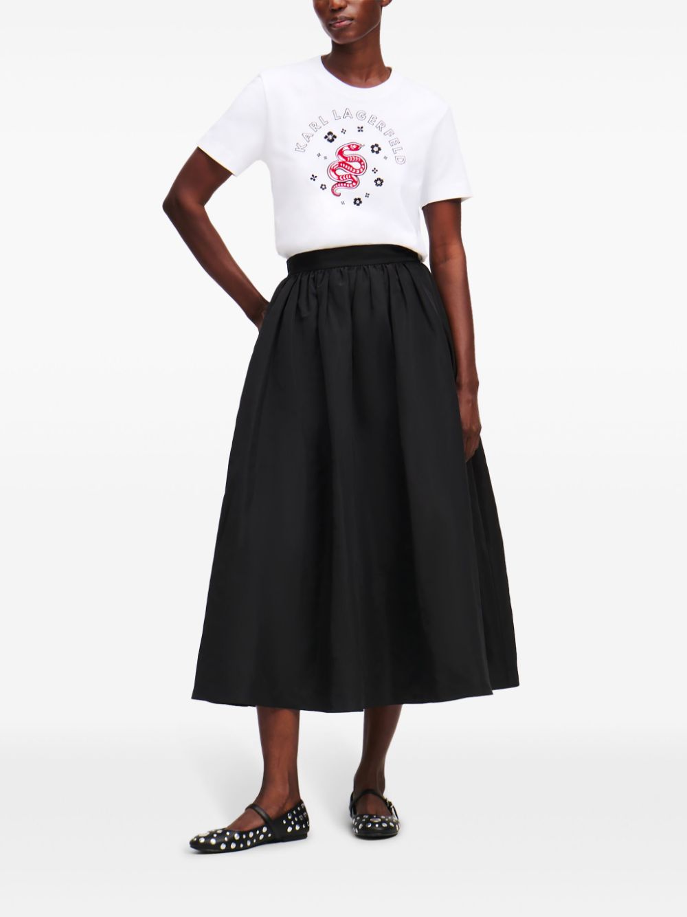 KARL LAGERFELD PLEATED MIDI SKIRT 