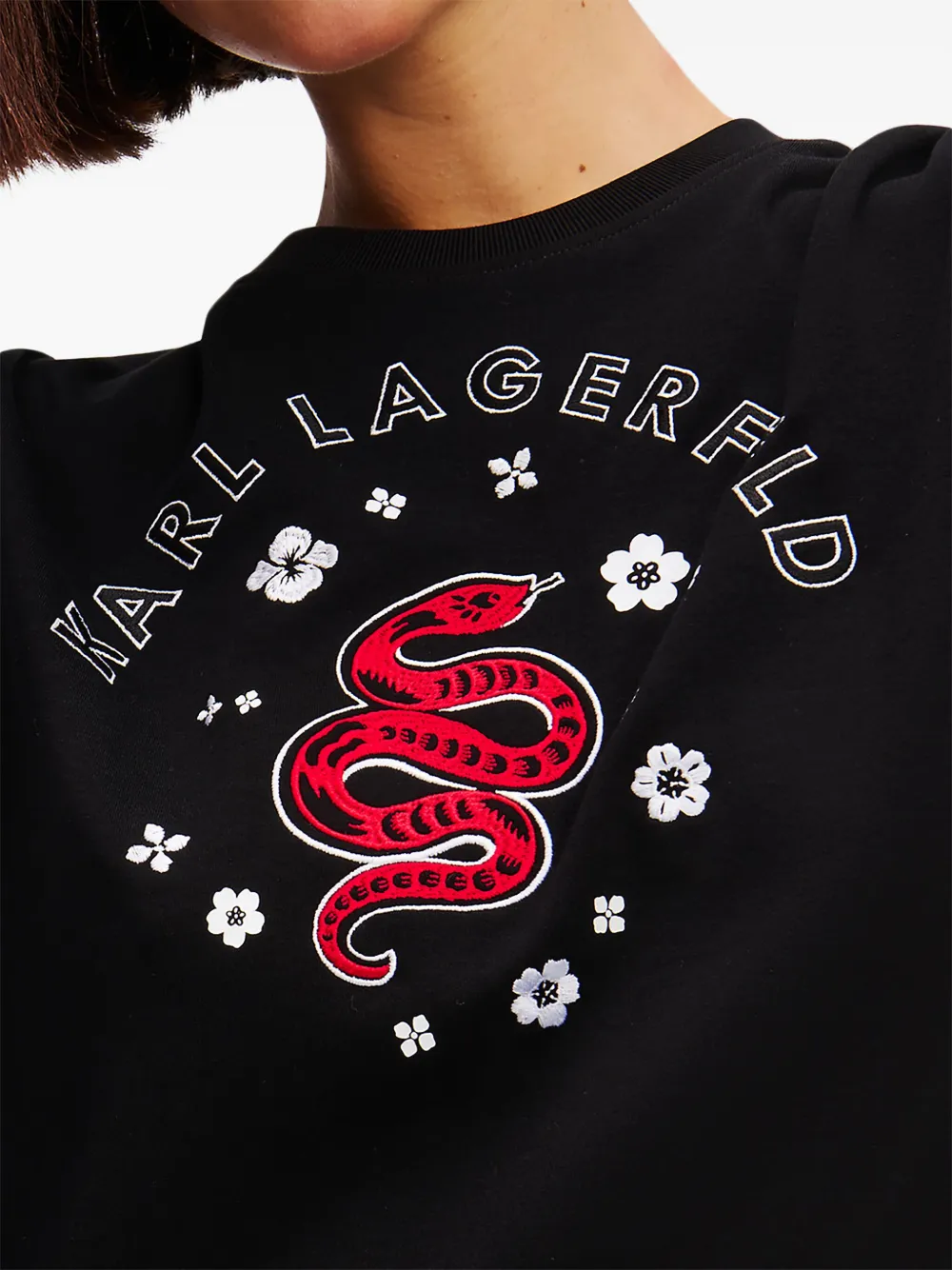 Shop Karl Lagerfeld Lunar New Year T-shirt In Black