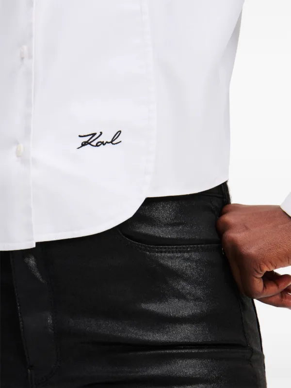 Karl Lagerfeld logo-embroidered Shirt | White | FARFETCH