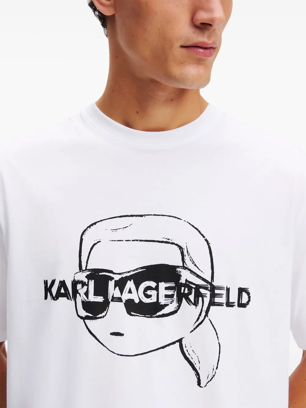 Karl Lagerfeld T-shirt met Ikon-patch Wit