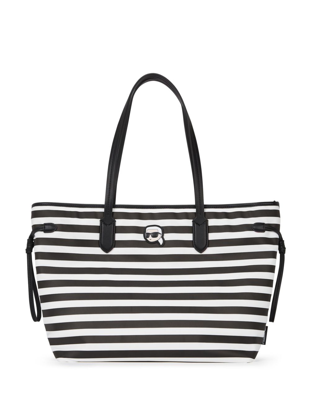 Karl Lagerfeld Ikonik Karl striped tote bag – Black