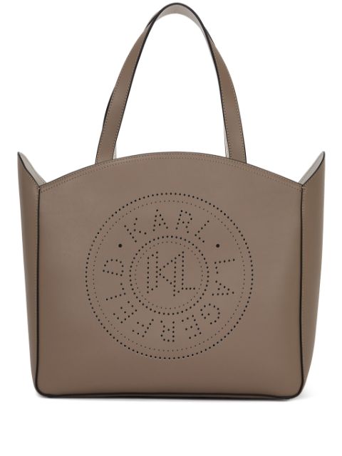 Karl Lagerfeld large K Circle perforated-design tote bag WOMEN