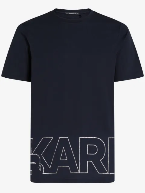Karl Lagerfeld playera con logo estampado metalizado