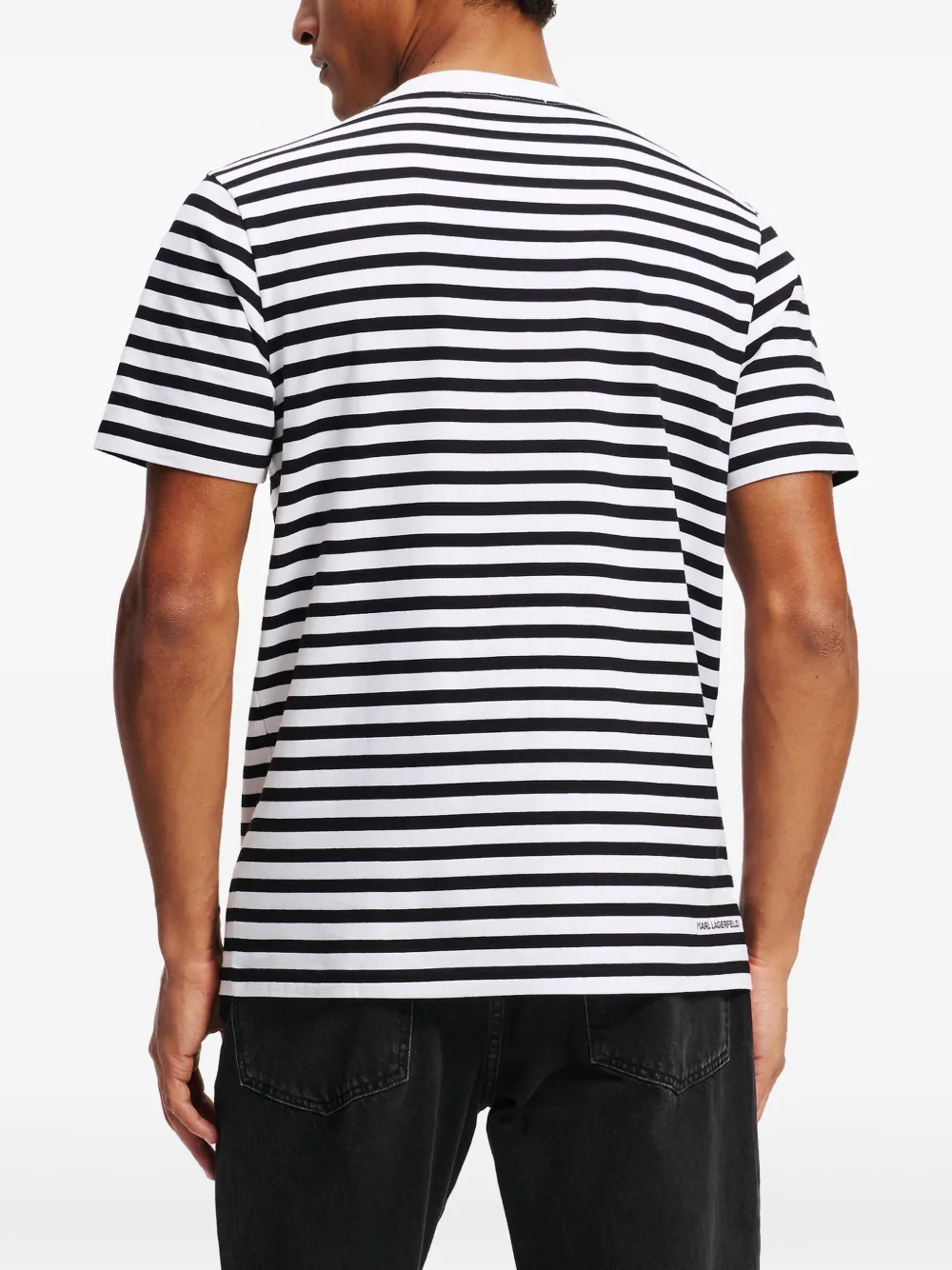 Karl Lagerfeld Ikon gestreept T-shirt Zwart
