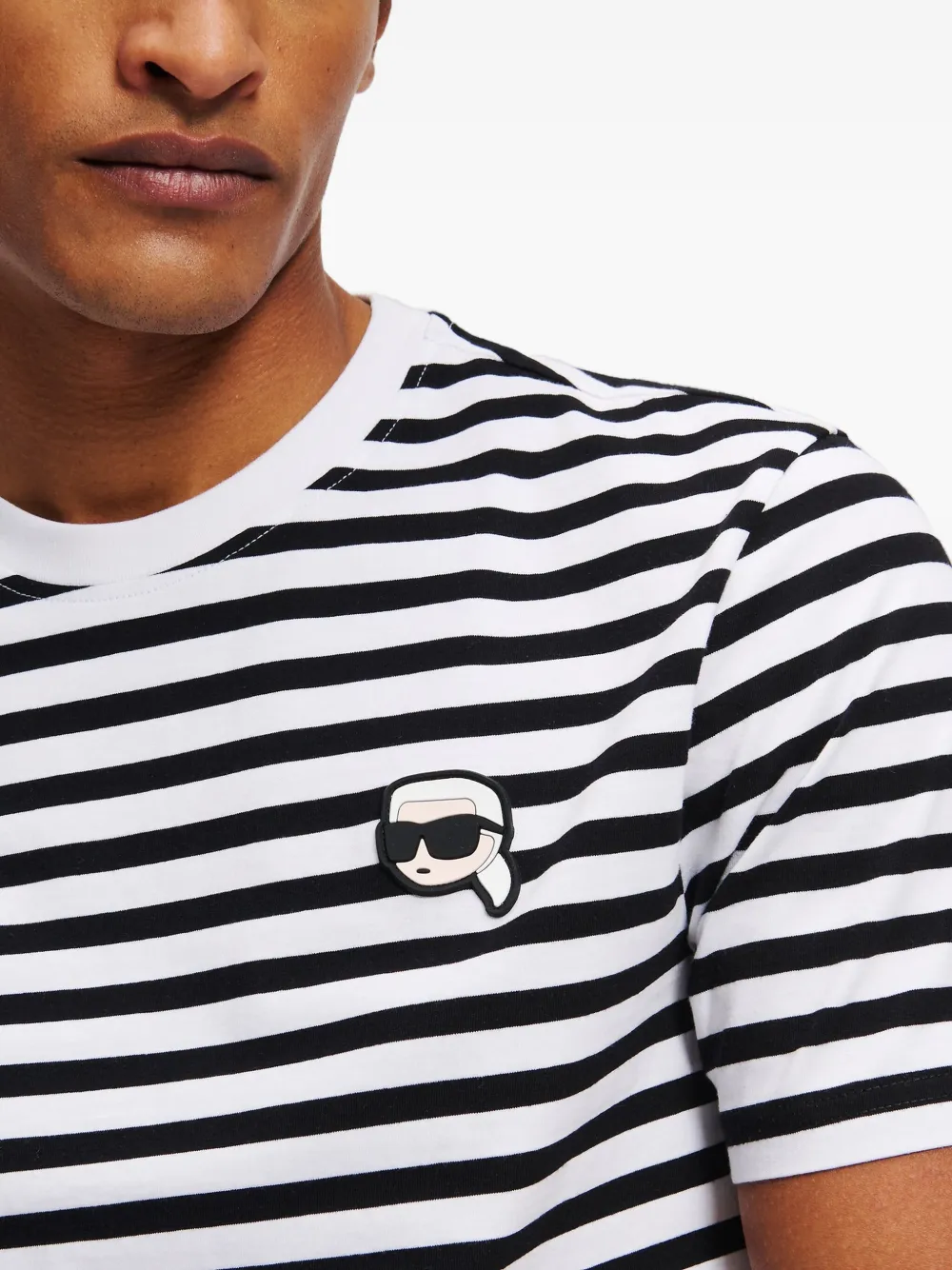 Karl Lagerfeld Ikon gestreept T-shirt Zwart