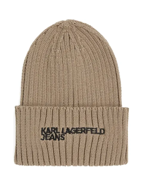 Karl Lagerfeld Jeans طاقية منسوجة بحياكة مضلعة وشعار الماركة