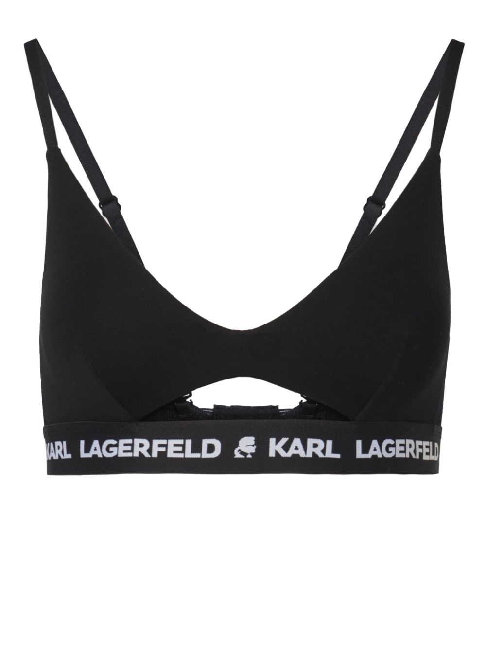 logo-underband peephole bra