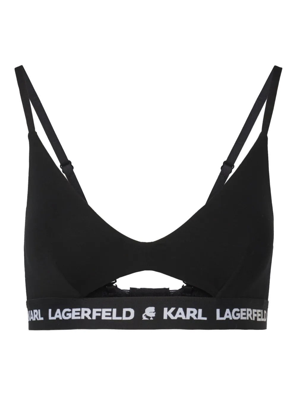 Karl Lagerfeld logo-underband peephole bra | Black | Image 1
