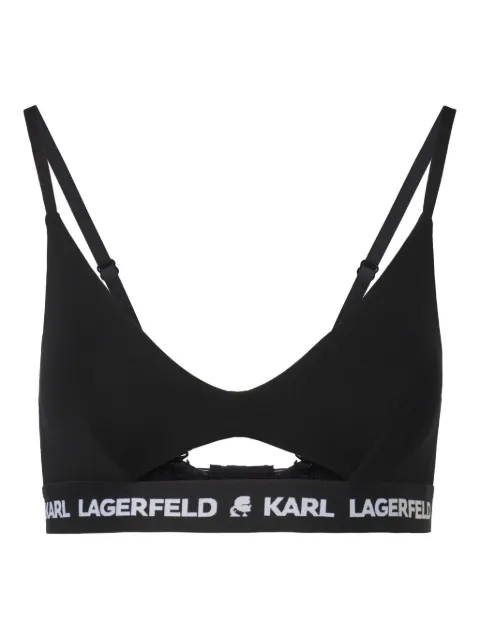 Karl Lagerfeld logo-underband peephole bra