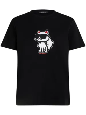 Karl Lagerfeld Ikon Choupette T-shirt | Black | FARFETCH