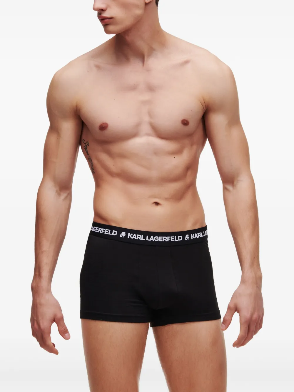 Karl Lagerfeld Vijf boxershorts met logoprint - Zwart