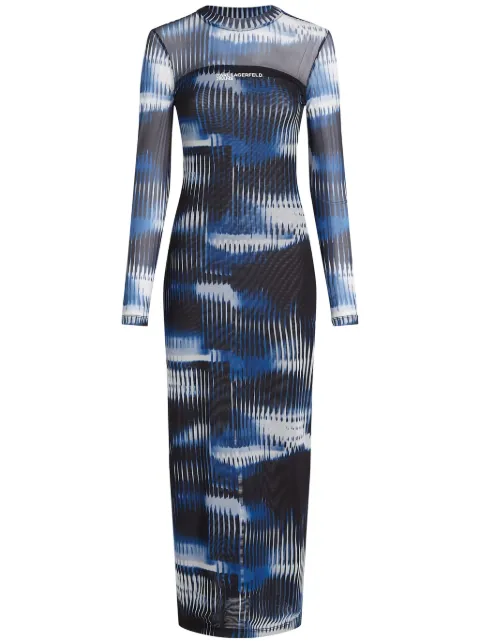 Karl Lagerfeld Jeans Glitch-print mesh dress