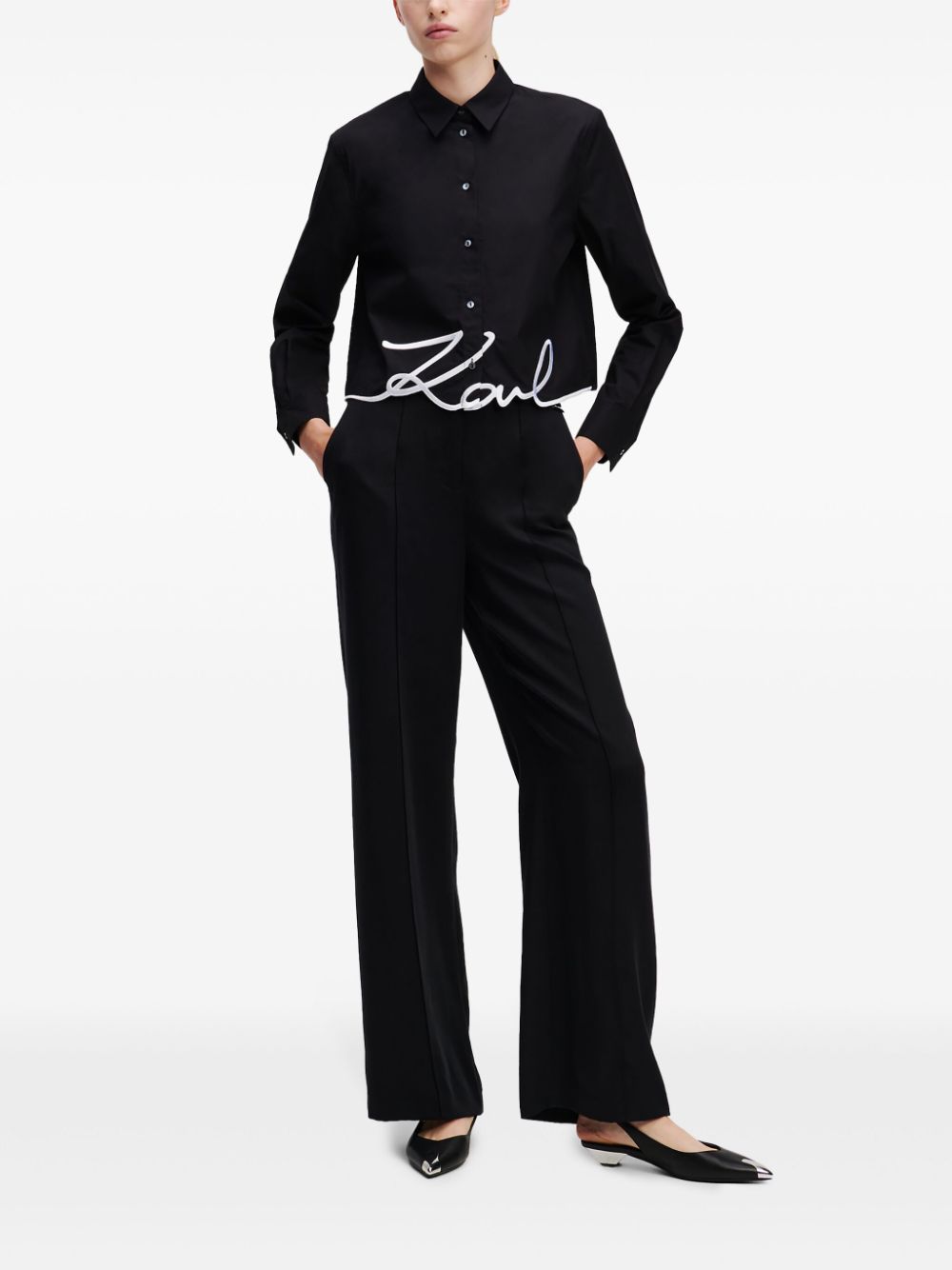 Karl Lagerfeld Signature shirt - Zwart