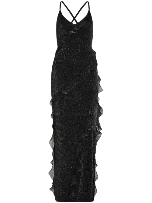 Robe longue à volants - Karl Lagerfeld - Modalova