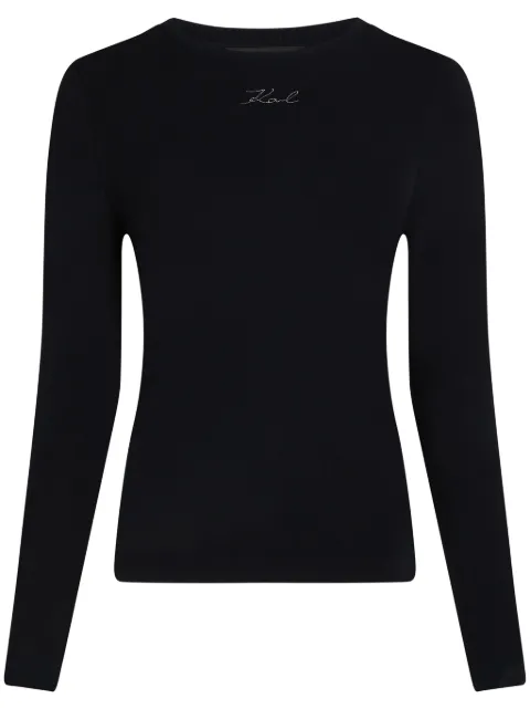 Karl Lagerfeld logo-embroidered T-shirt 