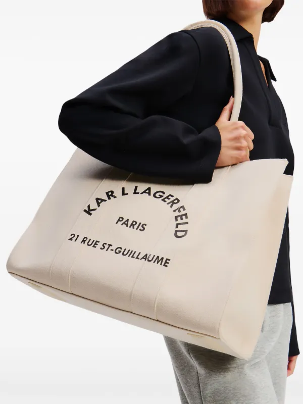 【 カールラガーフェルド 】ハンドバッグ Rue St-Guillaume RUE ST-GUILLAUME MEDIUM TOTE BAG | Black | Women | KARL
