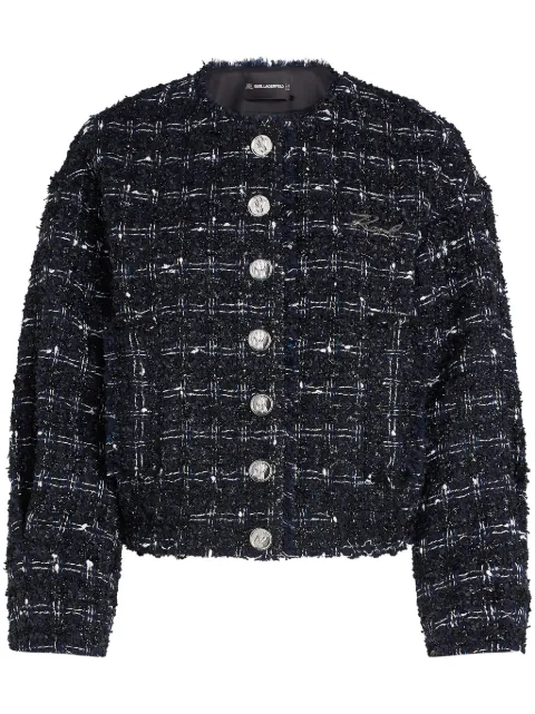 Karl Lagerfeld Essential bouclé bomber jacket