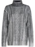 Karl Lagerfeld metallic cable-knit jumper - Grey