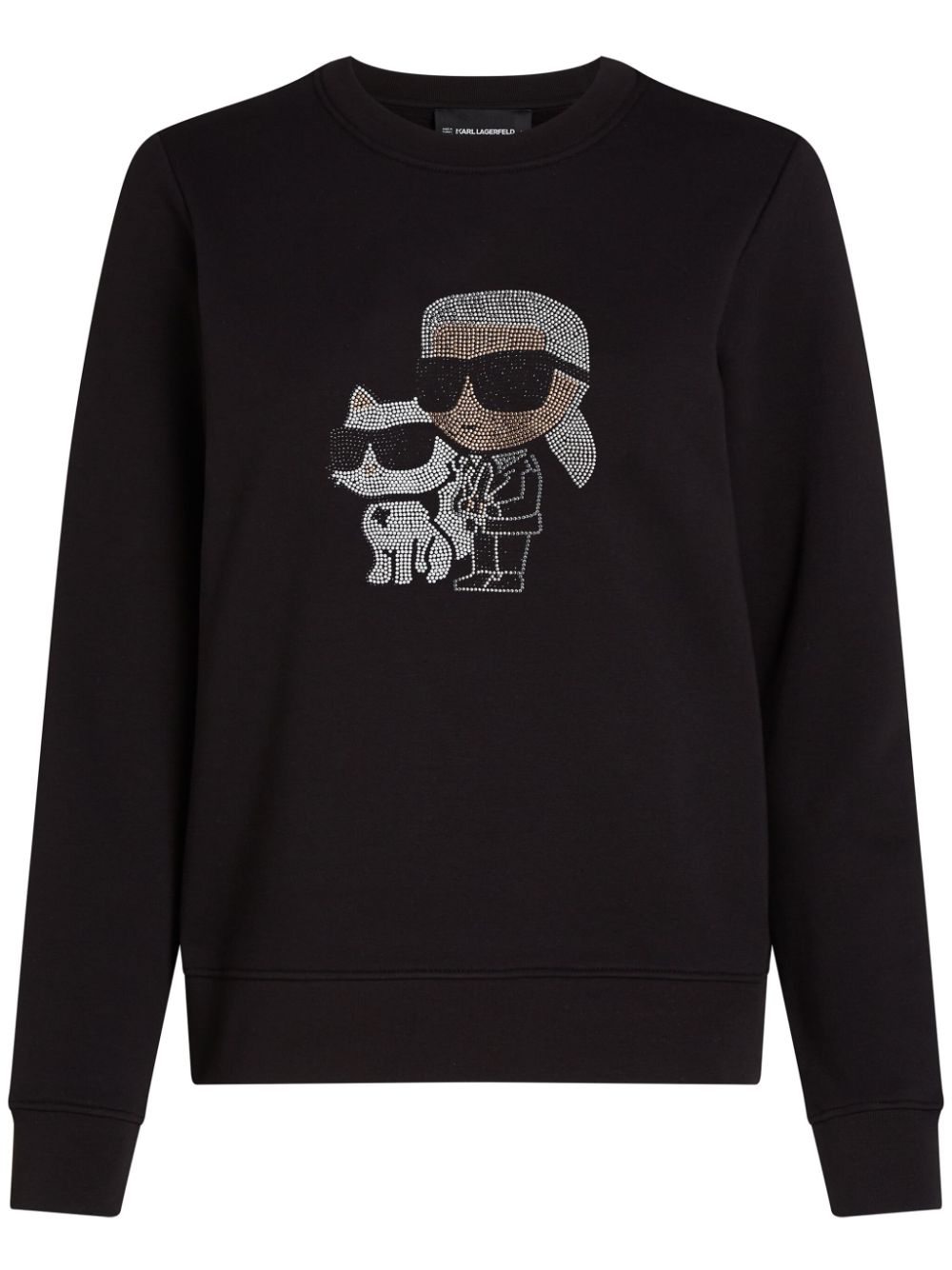 Karl Lagerfeld Ikon Choupette rhinestone sweatshirt - Black