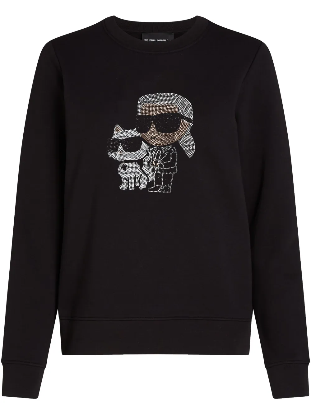 Karl Lagerfeld Ikon Choupette sweater met stras Zwart