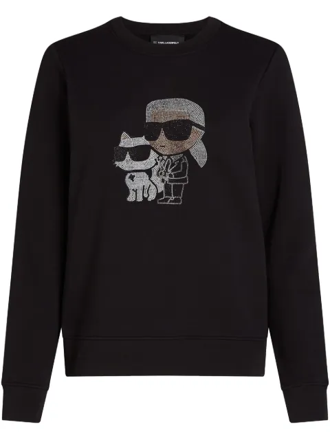 Karl Lagerfeld Ikon Choupette rhinestone sweatshirt