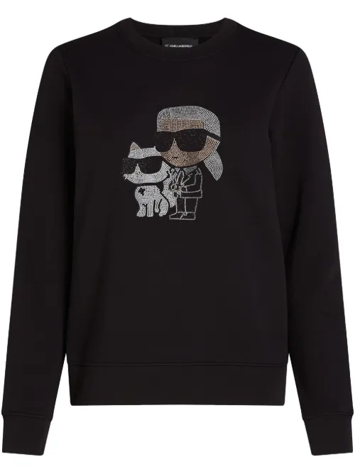 Sweat Ikon Choupette à strass - Karl Lagerfeld - Modalova