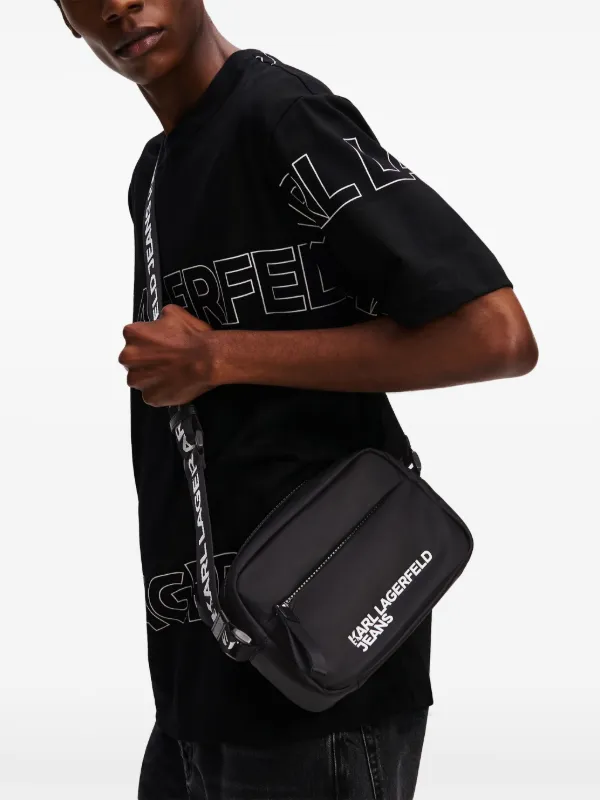 ショルダーバッグ KARL LAGERFELD Men Messenger Bags A1M32024999 BLACK Karl Lagerfeld Jeans logo-print Messenger Bag | Black