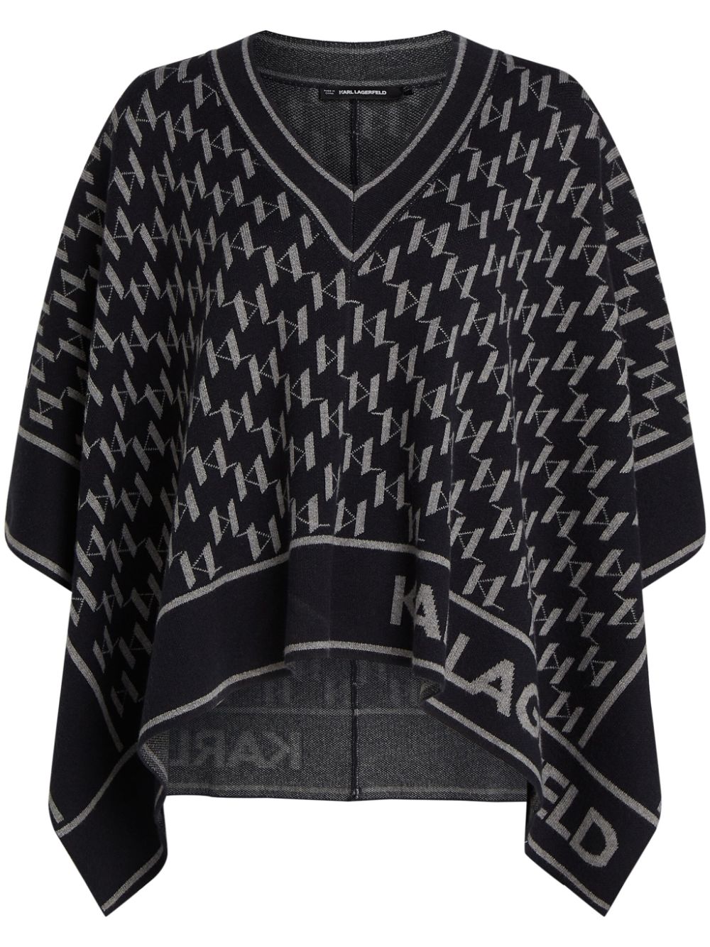 monogram print cape