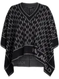 Karl Lagerfeld monogram print cape - Black