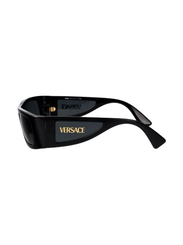 Versace Eyewear logo-lettering Sunglasses | Black | FARFETCH display picture 1