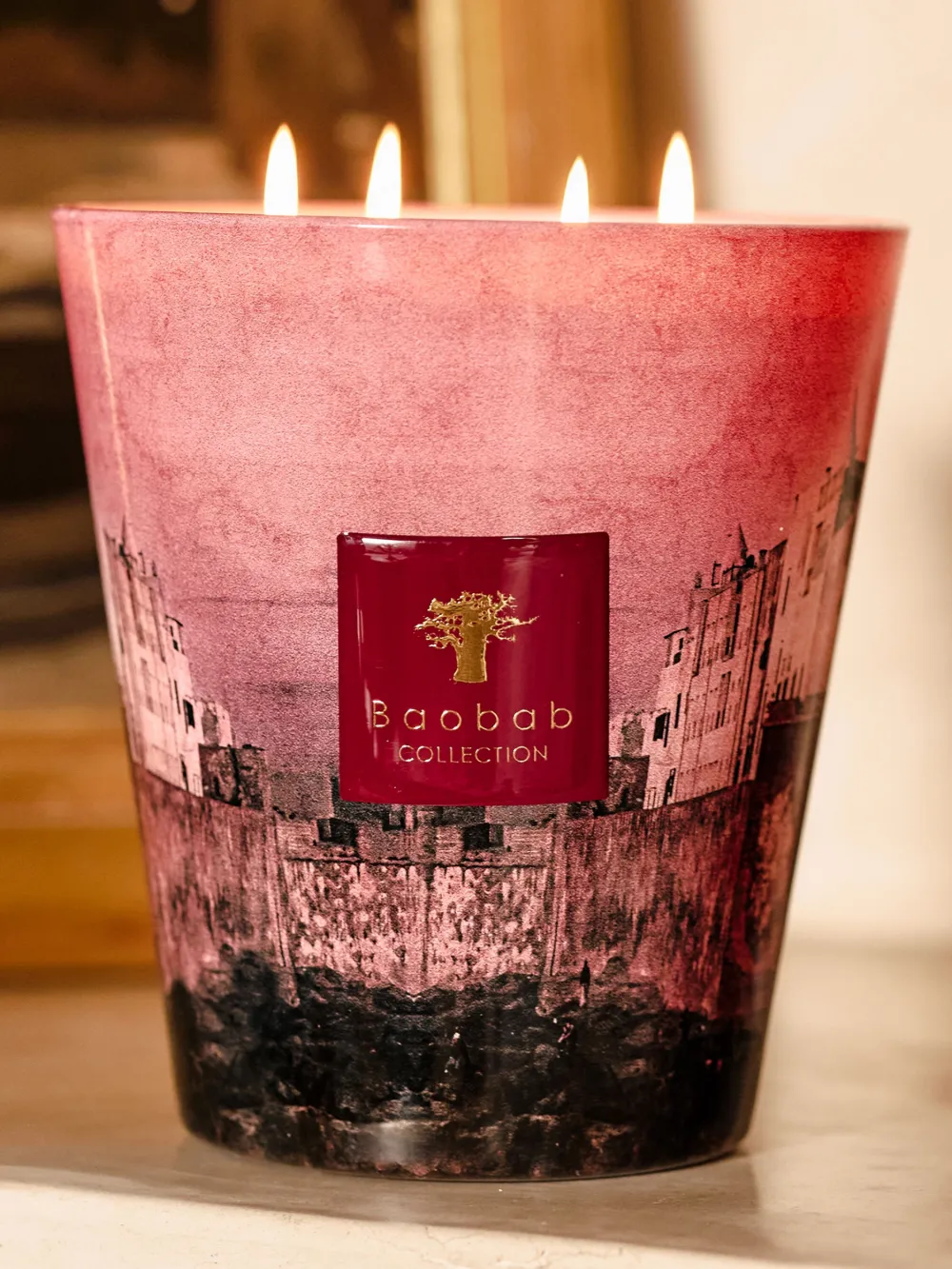 Baobab Collection Medium Orientalist Essaouira Candle In Rosa