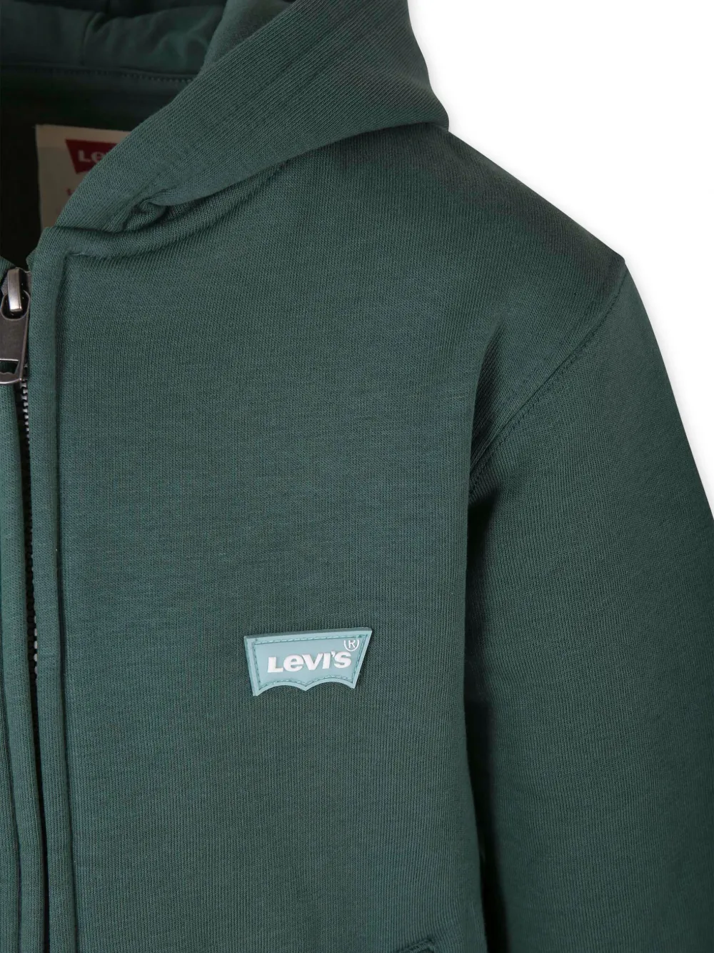 Shop Levi's Stripe Detailing Zipped Hoodie In Green