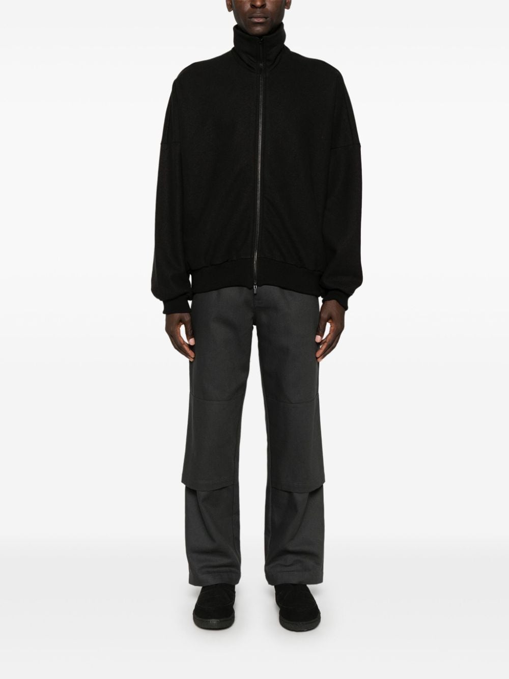 Shop Fear Of God Felted Jacket In Black