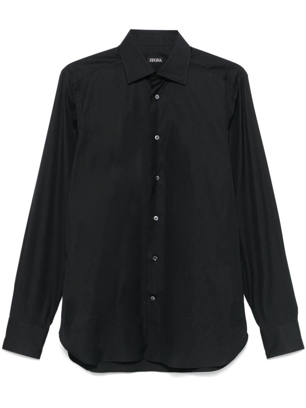 Shop Zegna Cutaway-collar Shirt In Black