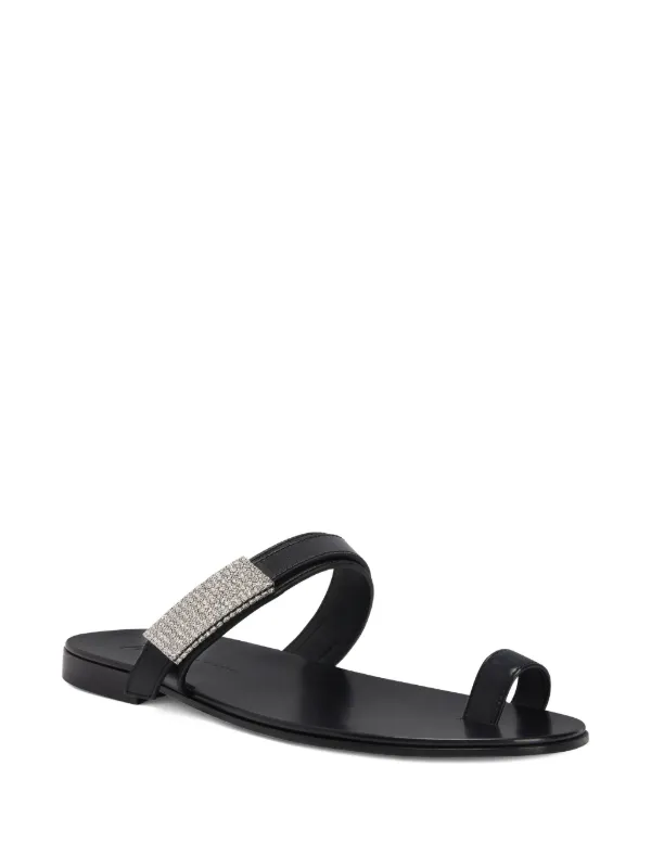 Giuseppe Zanotti Sandália Flavien De Couro | Preto | FARFETCH BR