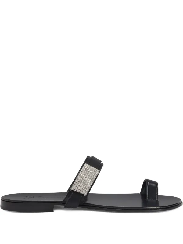 Giuseppe Zanotti Sandália Flavien De Couro | Preto | FARFETCH BR