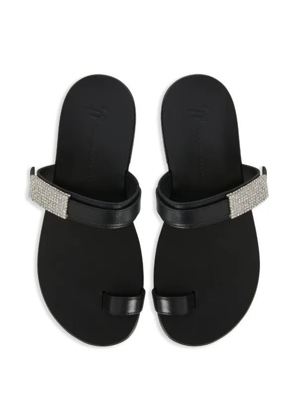 Giuseppe Zanotti Sandália Flavien De Couro | Preto | FARFETCH BR