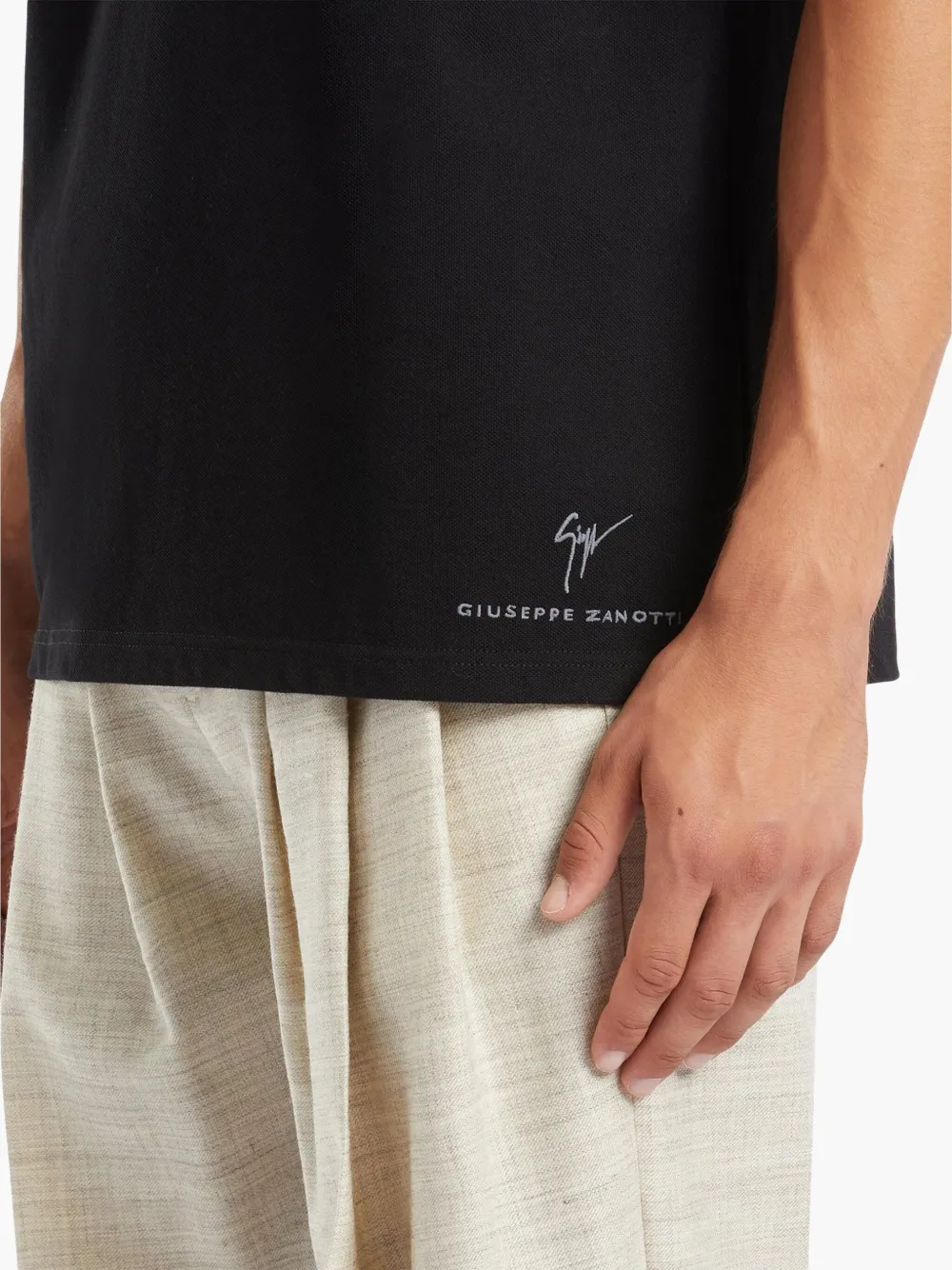 Giuseppe Zanotti Lr-63 poloshirt Zwart