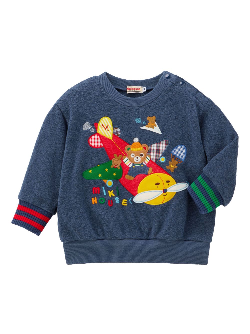 Miki House Plane sweatshirt - Blue