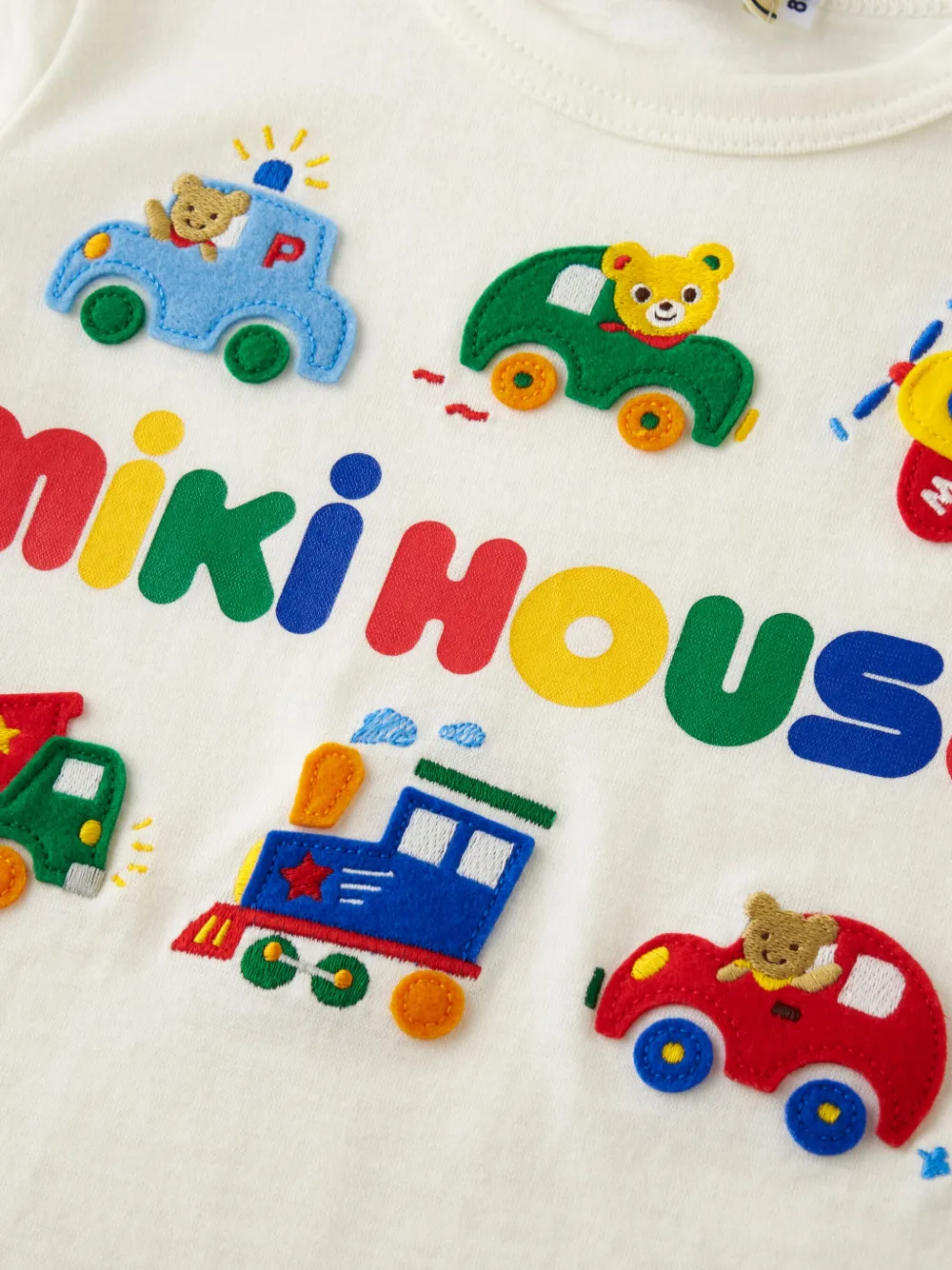 Miki House Cars T-shirt Wit