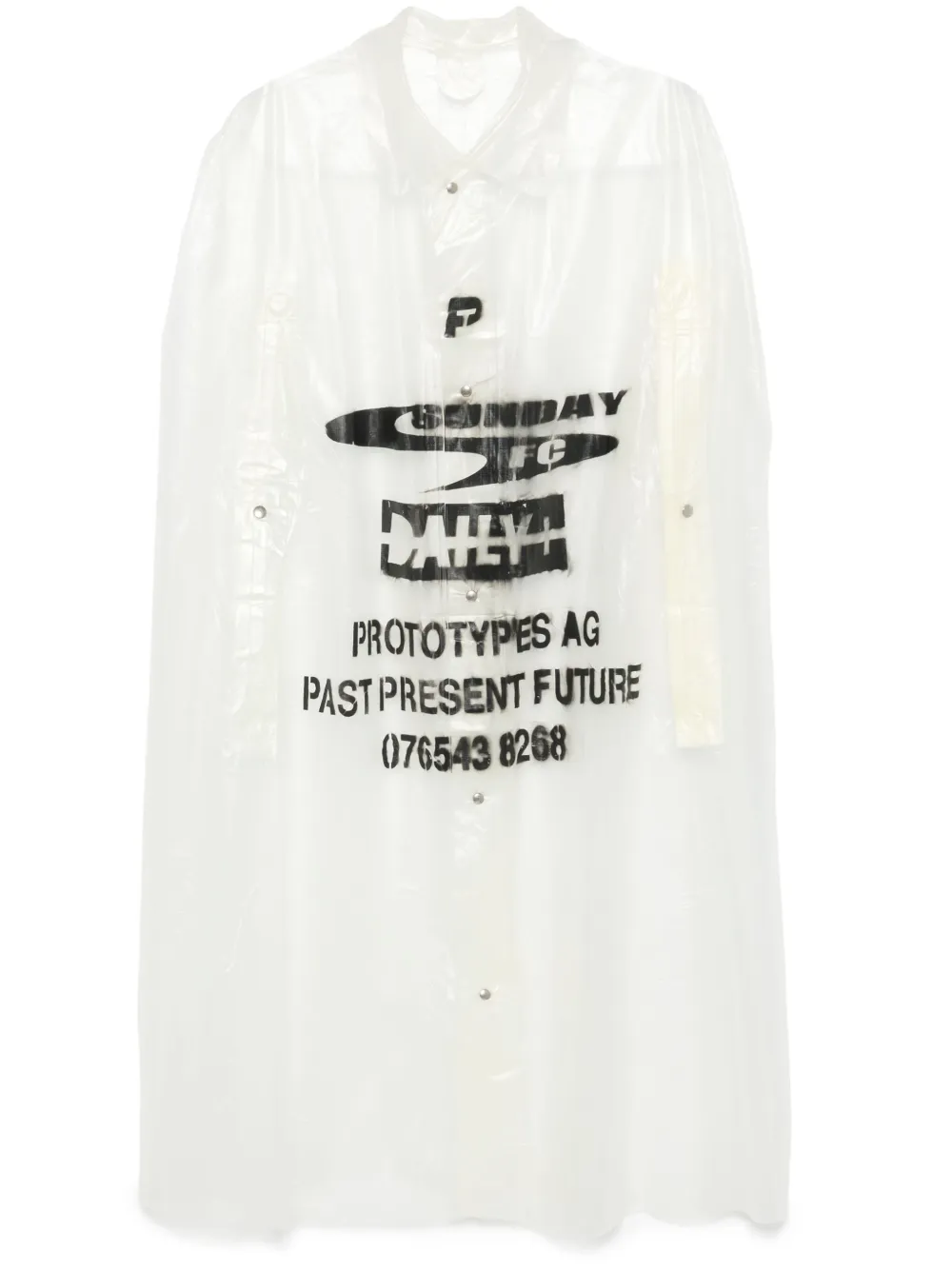 PROTOTYPES Regenjas met logoprint Wit