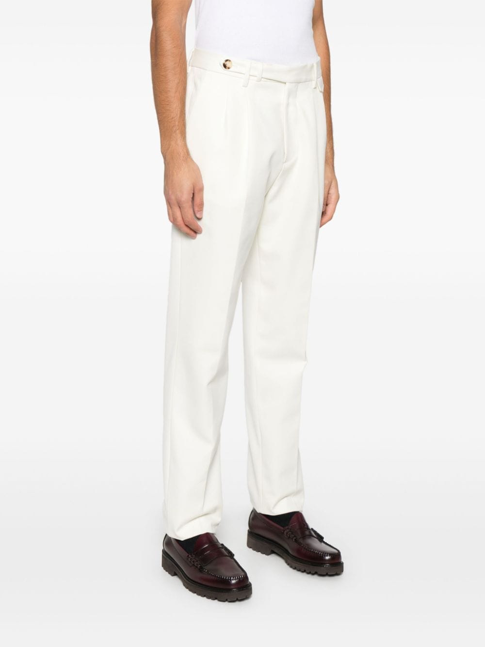 Shop Brunello Cucinelli Tailored Trousers In White