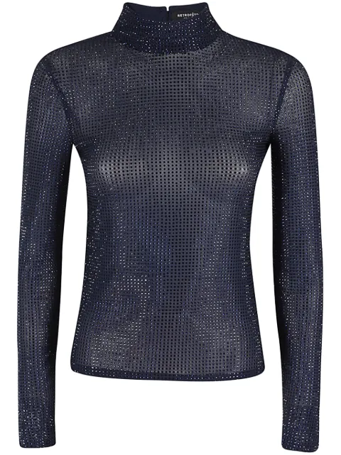 Retrofete top con detalles de cristal